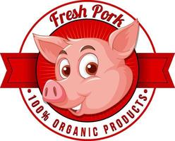 logo de personnage de dessin animé de porc pour les produits de porc vecteur