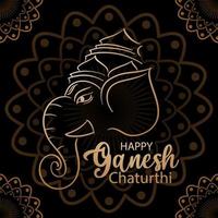 affiche de ganesh chaturthi heureux vecteur