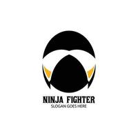 création de logo de combattant ninja vecteur