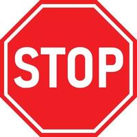 panneau d'arrêt rouge. arrêtez le symbole de la circulation. symbole d'arrêt d'avertissement réglementaire de la circulation. vecteur