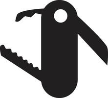 icône de couteau suisse sur fond blanc. couteau suisse de poche. signe de couteau de l'armée suédoise. vecteur