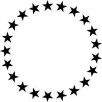 étoiles dans l'icône du cercle. symbole de cadre de bordure d'étoiles. signe de l'union européenne. vecteur