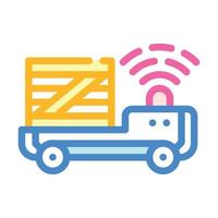illustration vectorielle d'icône de couleur de voiture de transport d'automatisation vecteur