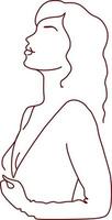 illustration de femme dessin au trait. design minimaliste moderne. figure féminine minimaliste abstraite. art élégant. pour les affiches, les tatouages, les logos des magasins d'usure vecteur