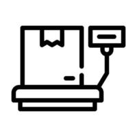 icône de ligne de poids de boîte illustration vectorielle isolée vecteur