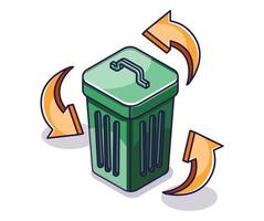 illustration de concept isométrique plat. recyclage des déchets organiques