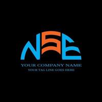 conception créative de logo de lettre nse avec graphique vectoriel