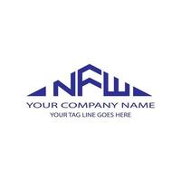 conception créative de logo de lettre nfw avec graphique vectoriel