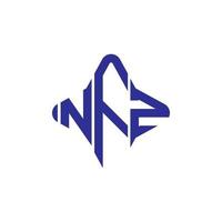 conception créative de logo de lettre nfz avec graphique vectoriel