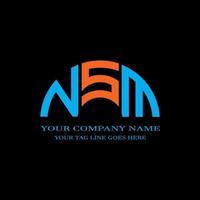 conception créative de logo de lettre nsm avec graphique vectoriel