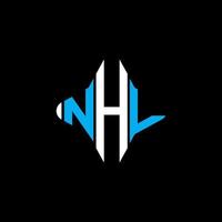 conception créative de logo de lettre nhl avec graphique vectoriel