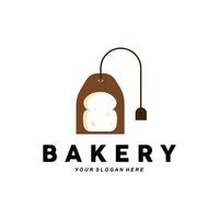 logo de pain, illustration de conception de nourriture de blé, vecteur de boulangerie, cupcake