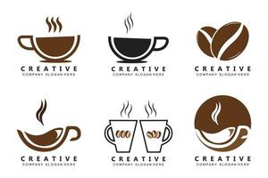haricots et tasse de café logo modèle vecteur icône conception