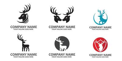 icône de vecteur de logo de cerf animal mammifère, vivant dans la forêt, illustration de conception