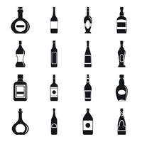 ensemble d'icônes de formes de bouteille, style simple