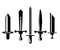 icônes de poignard et d'épées vecteur