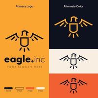 concept de logo aigle minimaliste élégant vecteur