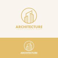 concept de logo de bâtiment immobilier contour simple moderne vecteur