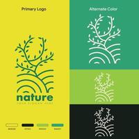élégant concept de logo naturel organique vecteur