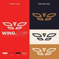 concept de logo d'aile simple minimaliste vecteur