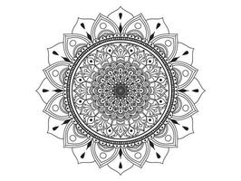 motif circulaire sous forme de mandala pour henné, mehndi, tatouages, ornements décoratifs de style oriental ethnique, pages de livre à colorier. vecteur