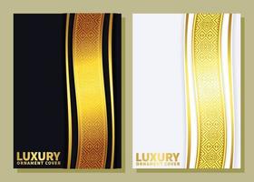 collection de couverture de livre de modèle d'ornement de luxe vecteur