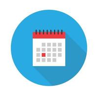 icône de calendrier. marquez la date, les vacances, les concepts de jour importants. icône plate. illustration vectorielle dans un style simple avec une ombre tombante. 10 ep. vecteur