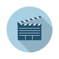 film clap plat icon.vector illustration dans un style simple avec une ombre tombante. 10 ep. vecteur