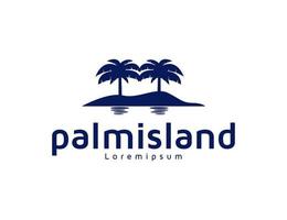 illustration de conception de logo de l'île de palmiers vecteur