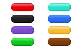 boutons 3d uniques ensemble brillant ovale coloré isolé sur vecteur