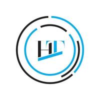 lettre initiale ht logo - logo d'entreprise minimal vecteur
