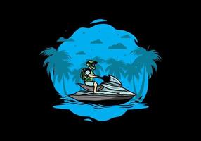 jet sky sport sur la plage illustration vecteur