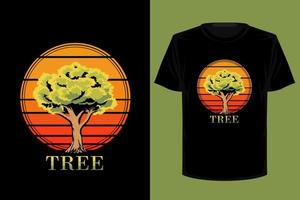 conception de t-shirt vintage rétro arbre vecteur