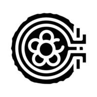 fleur à broder dans l'illustration vectorielle d'icône de glyphe de cerceau de broderie vecteur