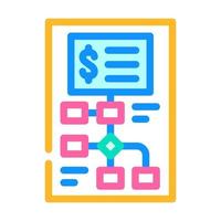 illustration vectorielle d'icône de couleur d'analyse d'investissement de démarrage vecteur