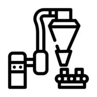 illustration vectorielle de l'icône de la ligne de briquettes de tourbe de production vecteur