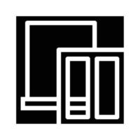 fenêtre installation glyphe icône vector illustration noire