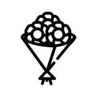 bouquet fleurs ligne icône illustration vectorielle isolée vecteur