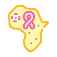 continent africain sida vih maladie problème couleur icône illustration vectorielle vecteur