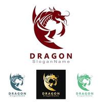 modèle de vecteur unique minimaliste de conception de logo de dragon