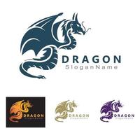 modèle de vecteur unique minimaliste de conception de logo de dragon