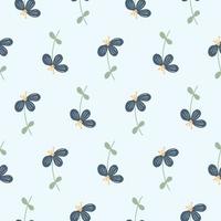 motif fleuri. fleurs bleues sur un motif de fond, textile, papier peint. vecteur