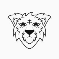 concept de logo de tigre minimaliste. animal, dessin au trait, style simple, traditionnel et créatif. adapté à la conception de t-shirt, au logo, à la mascotte, à l'icône, au symbole et au signe vecteur