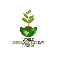graphique vectoriel de la journée mondiale de l'environnement bon pour la célébration de la journée mondiale de l'environnement. conception plate. conception de flyer. illustration plate.