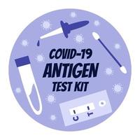 test antigénique covid-19. bannière diagnostic covid. illustration plate vecteur