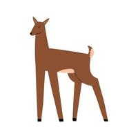 cerf de forêt dessiné à la main dans un style plat. illustration de bébé vecteur