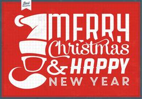 Hipster Santa Christmas Vector Background