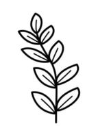 plantes des champs, herbes des prés et fleurs. illustration vectorielle de griffonnage. vecteur