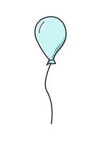 ballon de bébé de dessin animé, illustration vectorielle d'air de ballon de doodle. vecteur