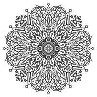 motif circulaire en forme de mandala pour henné, mehndi, tatouage, décoration. bel ornement noir et blanc de relaxation. vecteur